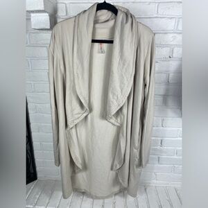 Mono B beige draped open front cardigan rayon blend longline Size Large